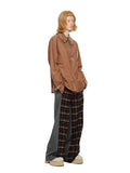 Striped Plaid Rabbit Fur Shirt
