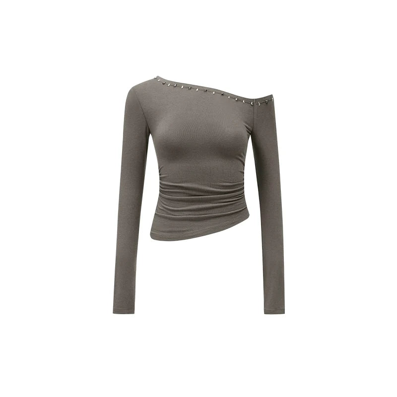 Asymmetric Embellished Blouse