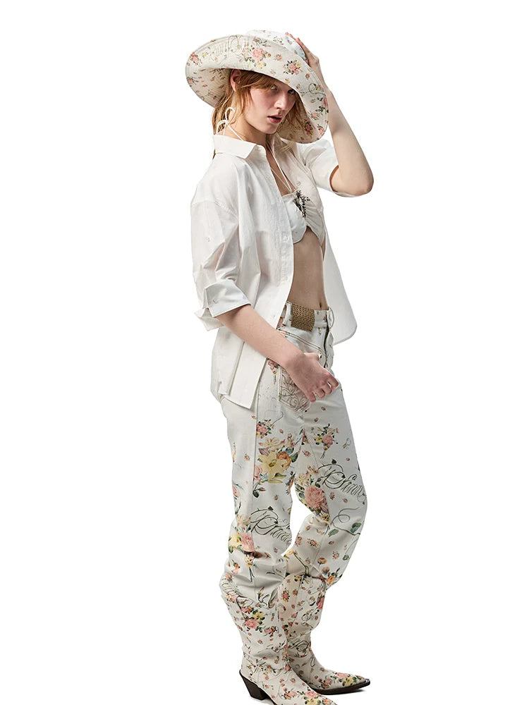 Mid Sleeve Loose-fit Shirt & Skirt Set