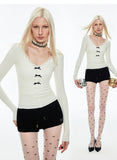 Solid Color Lace-Trimmed V-Neck Blouse