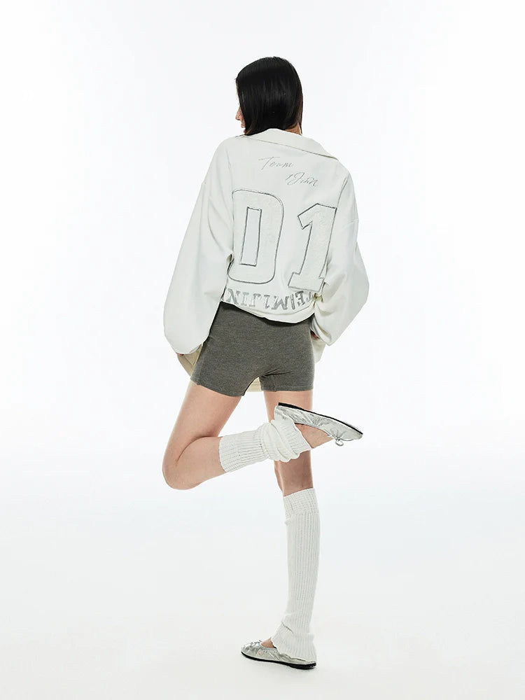 Deep V-Neck Knit T-shirt