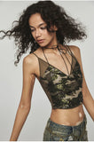 Camouflage 2-in-1 Halter Mesh Camisole