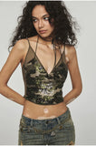 Camouflage 2-in-1 Halter Mesh Camisole