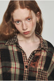 Tie-dye Plaid Shirt & Mini Skirt Set