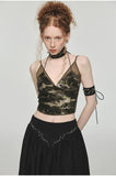 Camouflage 2-in-1 Halter Mesh Camisole