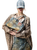Washed Distressed Leopard Print Shirt