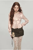 Stretchy Herringbone Satin Shirt
