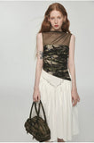 Camouflage Sequin Mesh Tank Top