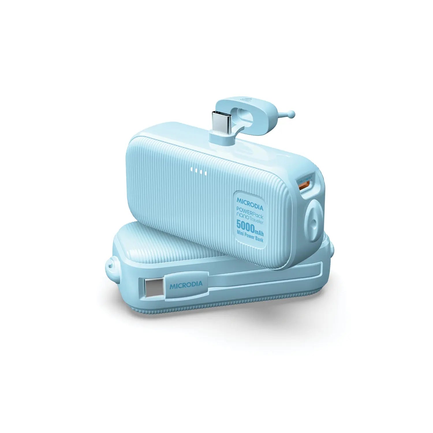 Портативный внешний аккумулятор MICRODIA POWERPack™ Nano Traveler мощностью 10 Вт, 5000 мА·ч со встроенным разъемом USB-C + кабель USB-C