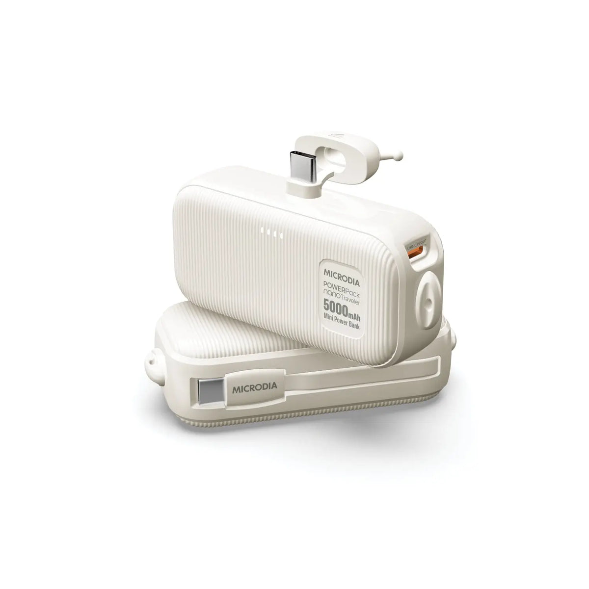 Портативный внешний аккумулятор MICRODIA POWERPack™ Nano Traveler мощностью 10 Вт, 5000 мА·ч со встроенным разъемом USB-C + кабель USB-C
