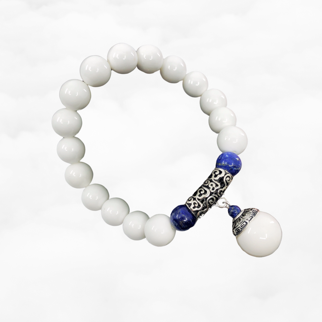 Auspicious Beaded Tridacna Bracelet 10mm