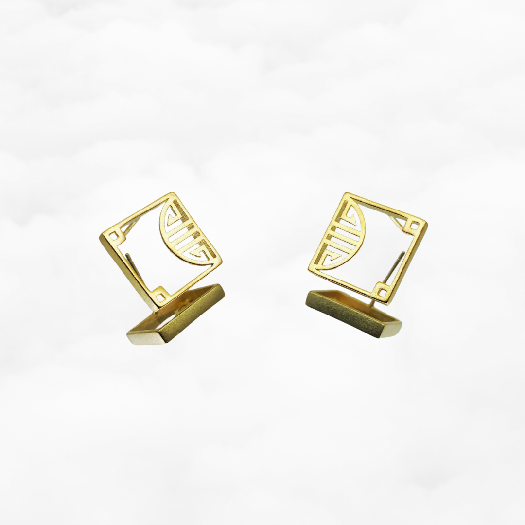 Gold Square Studs