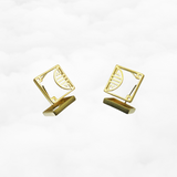 Gold Square Studs