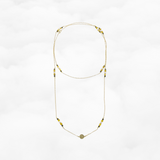 Длинное ожерелье с девятью драгоценными камнями земляного тона