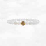 Beaded Moonstone Lotus Bracelet