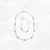 The Nine Gray Gemstone Choker Necklace and Bracelet Set