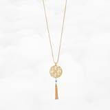 Auspicious Origin Large Tassel Pendant Necklace Gold