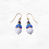 Enamel Lotus Tridacna Earrings