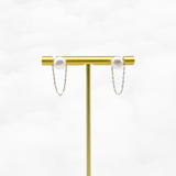 Серьги-гвоздики с подвесками из жемчуга