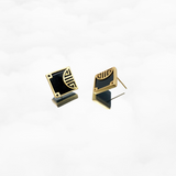 Gold Square Agate Studs