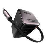 Зарядное устройство MICRODIA SMARTCube™ POWERCord мощностью 100 Вт с GaN Pro, встроенным кабелем USB-C и двумя выходами USB-C PD и USB-A 