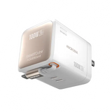 Зарядное устройство MICRODIA SMARTCube™ POWERCord мощностью 100 Вт с GaN Pro, встроенным кабелем USB-C и двумя выходами USB-C PD и USB-A 