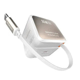 MICRODIA SMARTCube™ POWERCord 35 Вт, настенное зарядное устройство GaN Pro со встроенным кабелем USB-C и выходом для зарядки USB-C 
