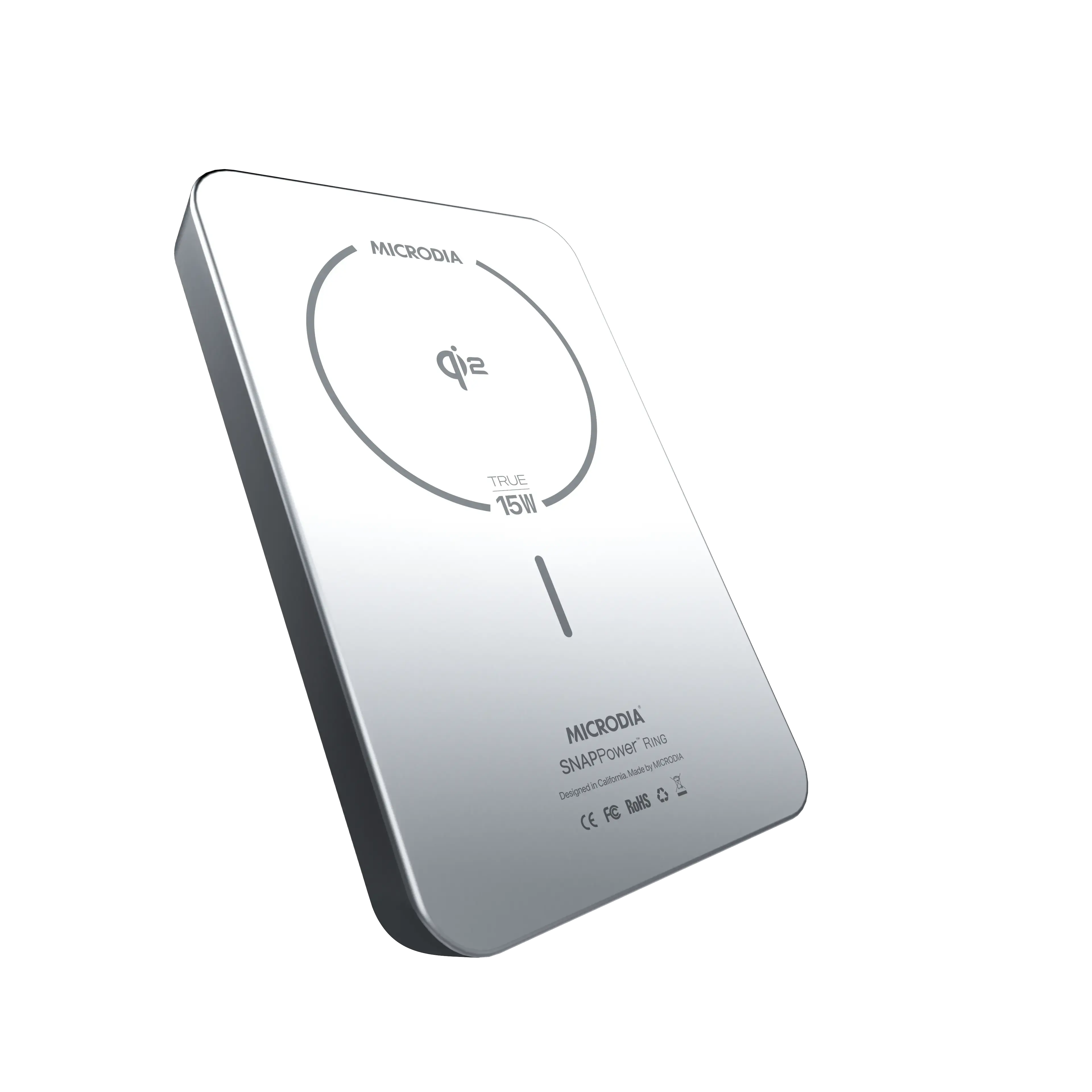 Беспроводной внешний аккумулятор MICRODIA SNAPPower™ RING Qi2, 5-в-1, 35 Вт, с магнитным креплением