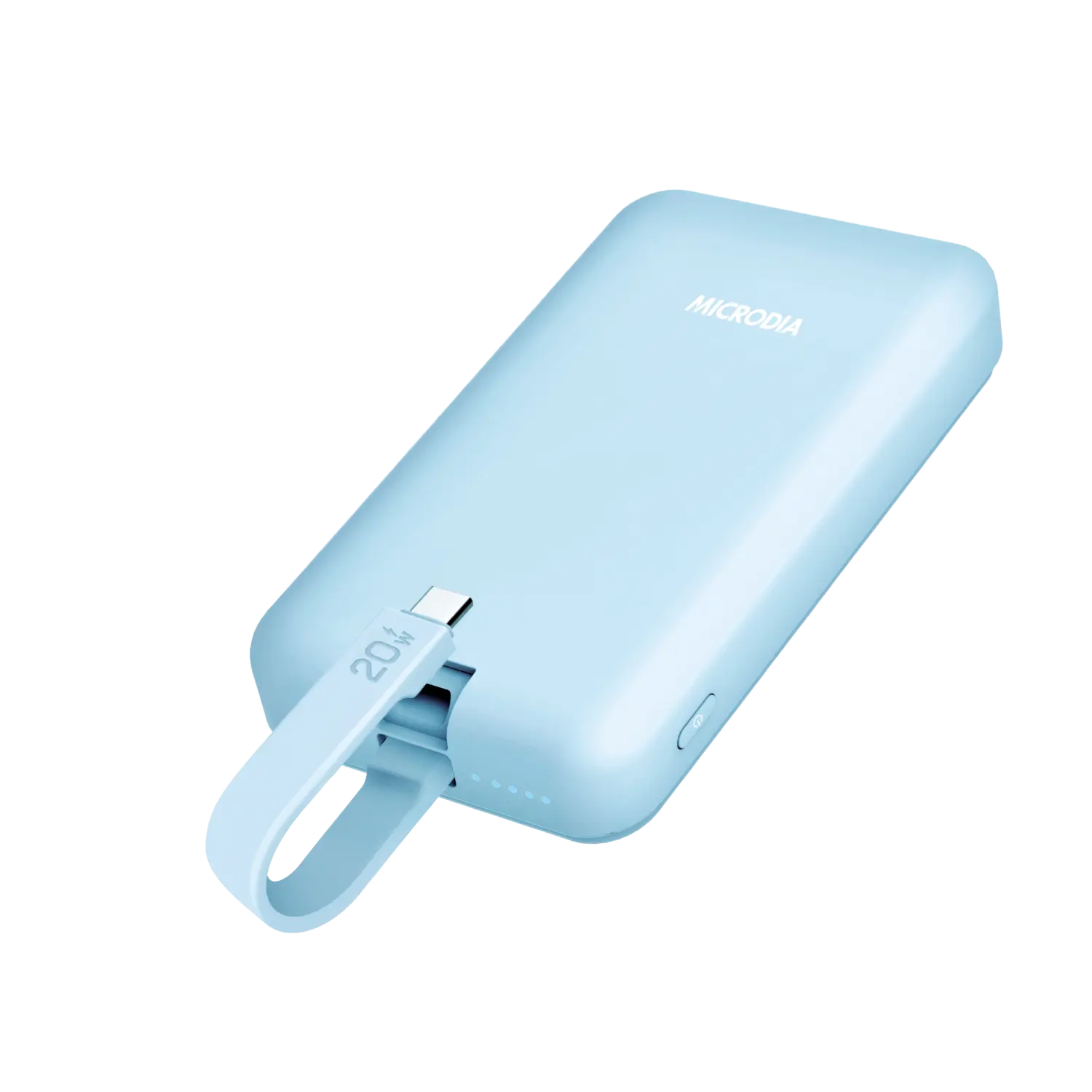 Беспроводной внешний аккумулятор MICRODIA SNAPPower™ Traveler мощностью 35 Вт с магнитным креплением и встроенным съемным кабелем (USB-C + Lightning) на 10000 мА·ч