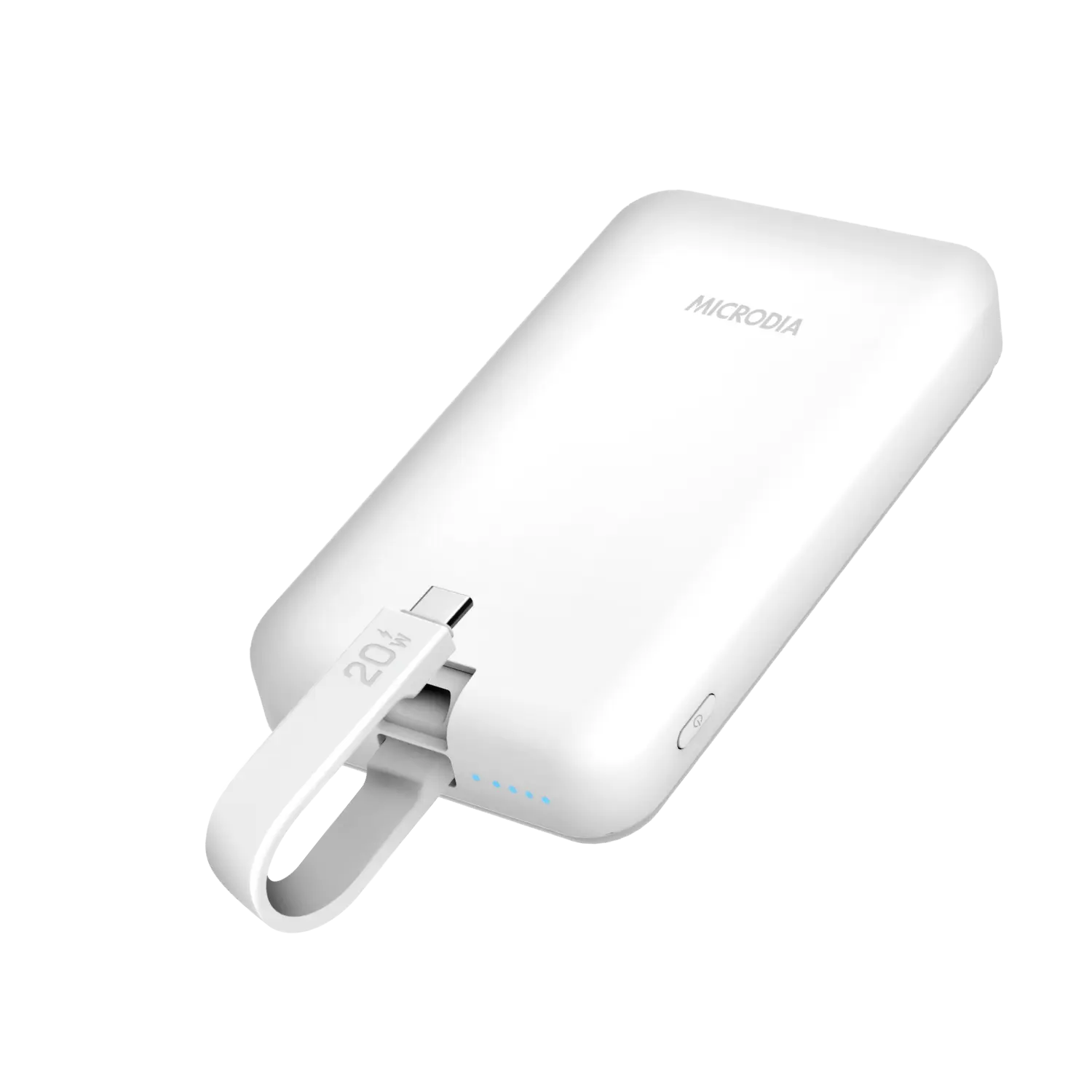 Беспроводной внешний аккумулятор MICRODIA SNAPPower™ Traveler мощностью 35 Вт с магнитным креплением и встроенным съемным кабелем (USB-C + Lightning) на 10000 мА·ч