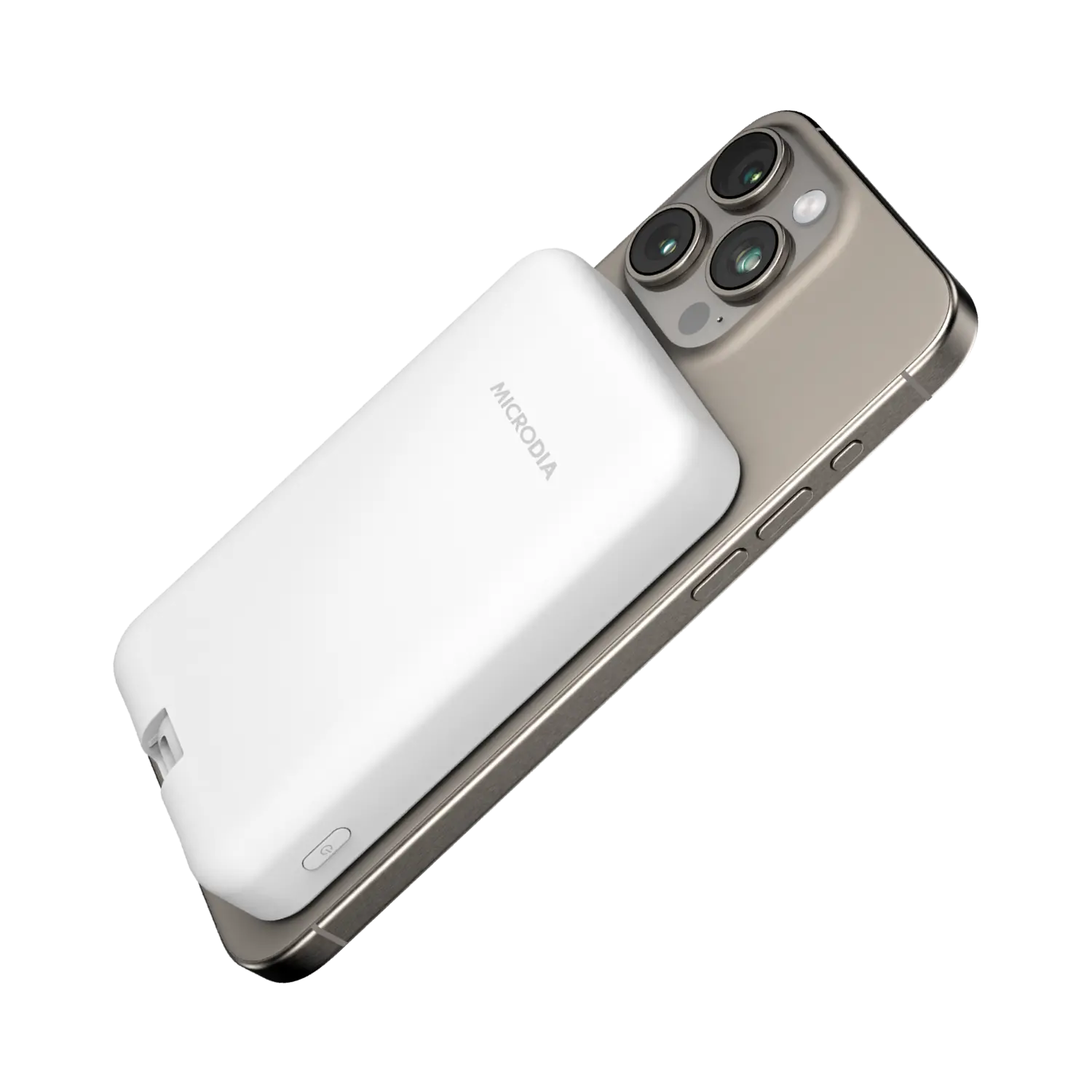 Беспроводной внешний аккумулятор MICRODIA SNAPPower™ Traveler мощностью 35 Вт с магнитным креплением и встроенным съемным кабелем (USB-C + Lightning) на 10000 мА·ч