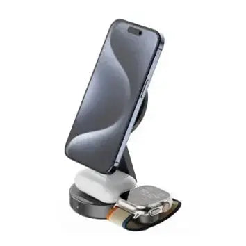 SNAPStation™ ASTRA Qi2 23W 3-in-1 Magnetic Foldable Wireless Charging Station with Detachable Apple Watch Wireless Charger With Original Apple Certified Apple Watch Charging Module