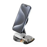 SNAPStation™ ASTRA Qi2 23W 3-in-1 Magnetic Foldable Wireless Charging Station with Detachable Apple Watch Wireless Charger With Original Apple Certified Apple Watch Charging Module