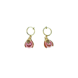 Pink Flower Petal Earrings