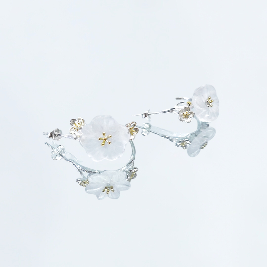Crystal Plum Blossom Studs