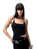 Large Round-Neck Knot Acetate Tank Top & Skirt Set