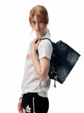 Printed Loose Austrian Rhinestone T-shirt