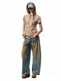 Hooded Bow Solid-Color T-shirt
