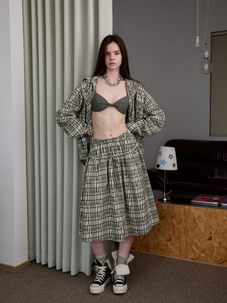 Plaid Hooded Shirt