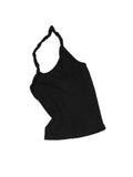 Slanted U-Neck Knot Embroidery Vest