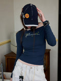 Rhinestone One-Shoulder Long-Sleeve T-Shirt