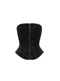 White & Black Jacquard Corset