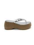 Platform Wedge Leather Flip-Flops