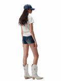 Hooded Bow Solid-Color T-shirt