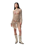 V-Mouth Pointed-Toe Leather Embroidered Denim Boots