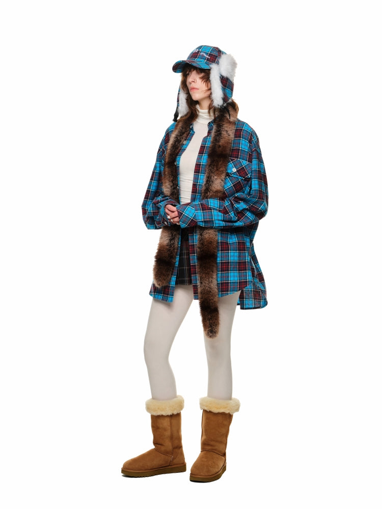 Plaid Brushed Loose Shirt