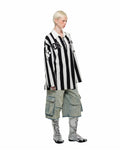 Black & White Striped Polo Shirt