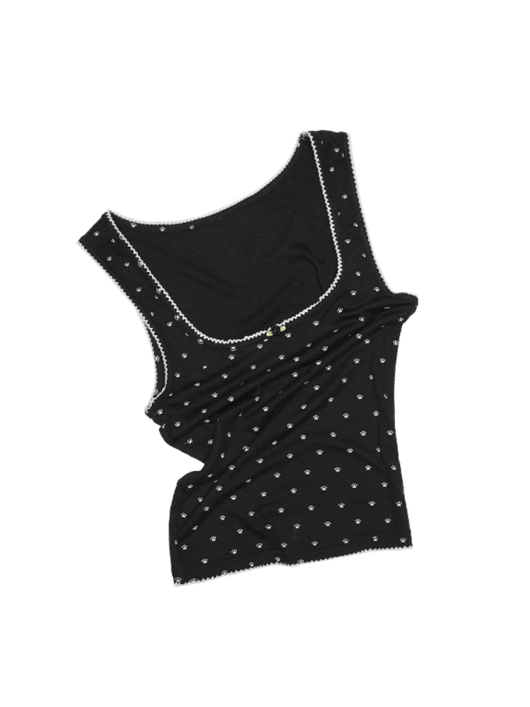 Cat Paw Lace Back Top & Skirt Set