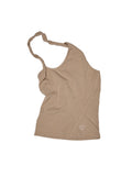 Slanted U-Neck Knot Embroidery Vest