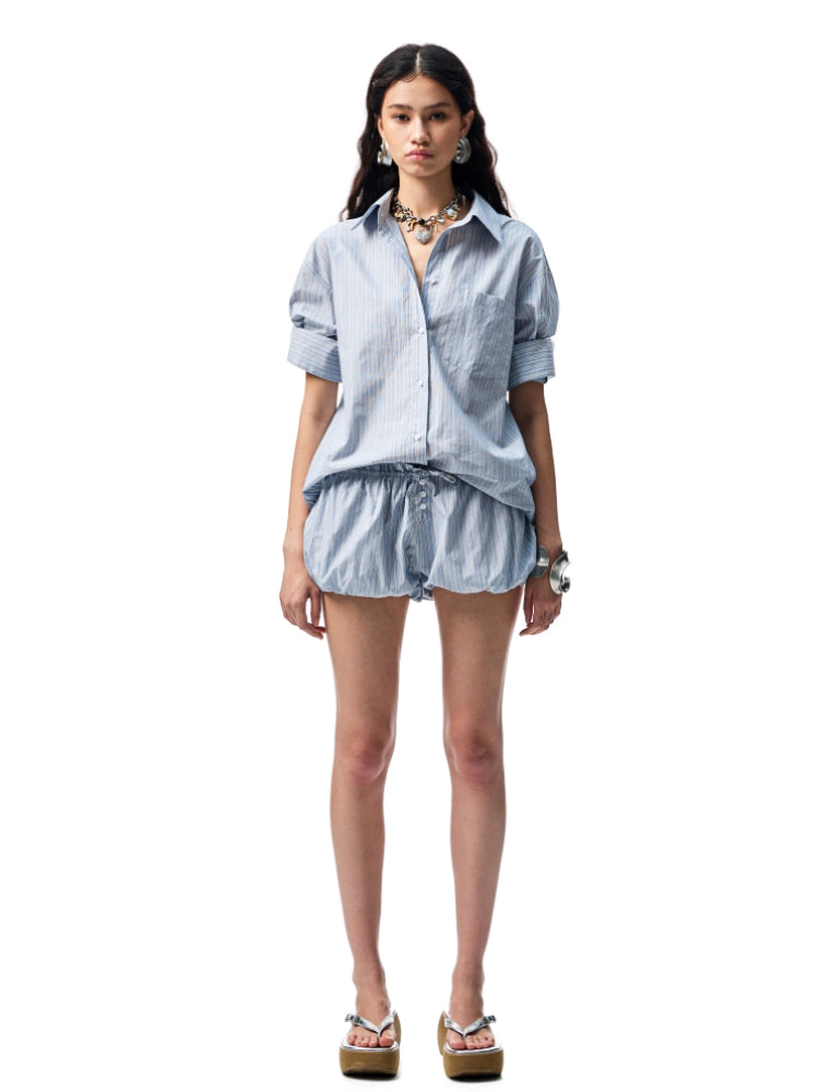 Mid Sleeve Loose-fit Shirt & Skirt Set